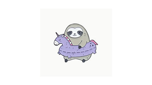 Purple Floatie Sloth Enamel Pin - Novelty•ish