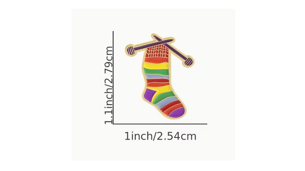 Knitted Rainbow Socks Enamel Pin – Cozy Knitting Gift | Novelty•ish