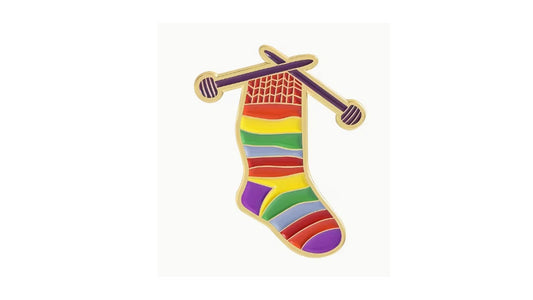 Knitted Rainbow Socks Enamel Pin – Cozy Knitting Gift | Novelty•ish