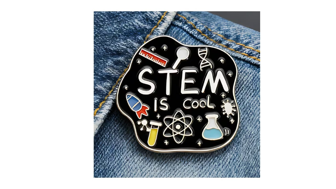 STEM Enamel Pin - Science Technology Engineering Math Badge