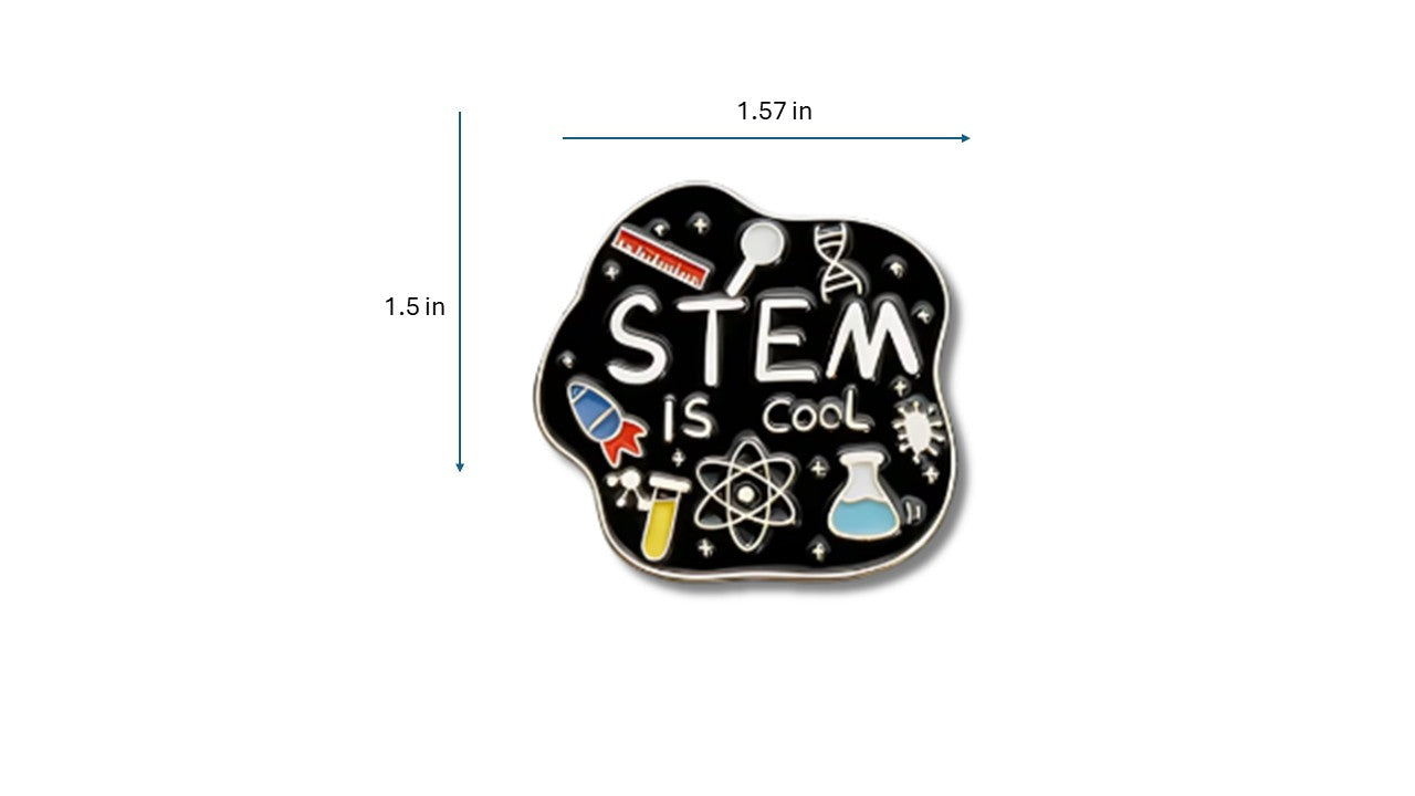 STEM Enamel Pin - Science Technology Engineering Math Badge