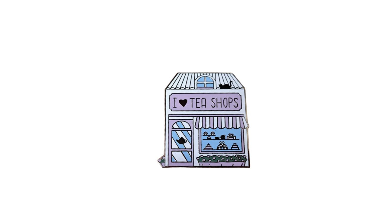 I Heart Tea Shops Enamel Pin