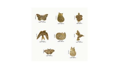 Vintage-Inspired Gold Metal Animal-Shaped Pins