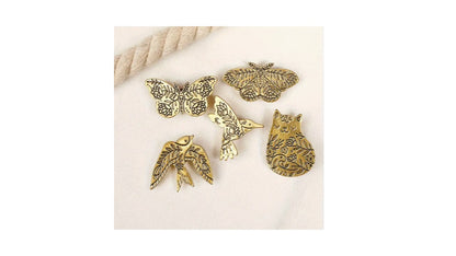 Vintage-Inspired Gold Metal Animal-Shaped Pins