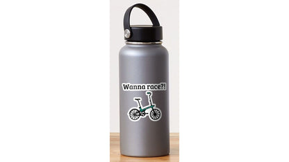 Wanna Race?! Folding Bike Sticker - Novelty•ish