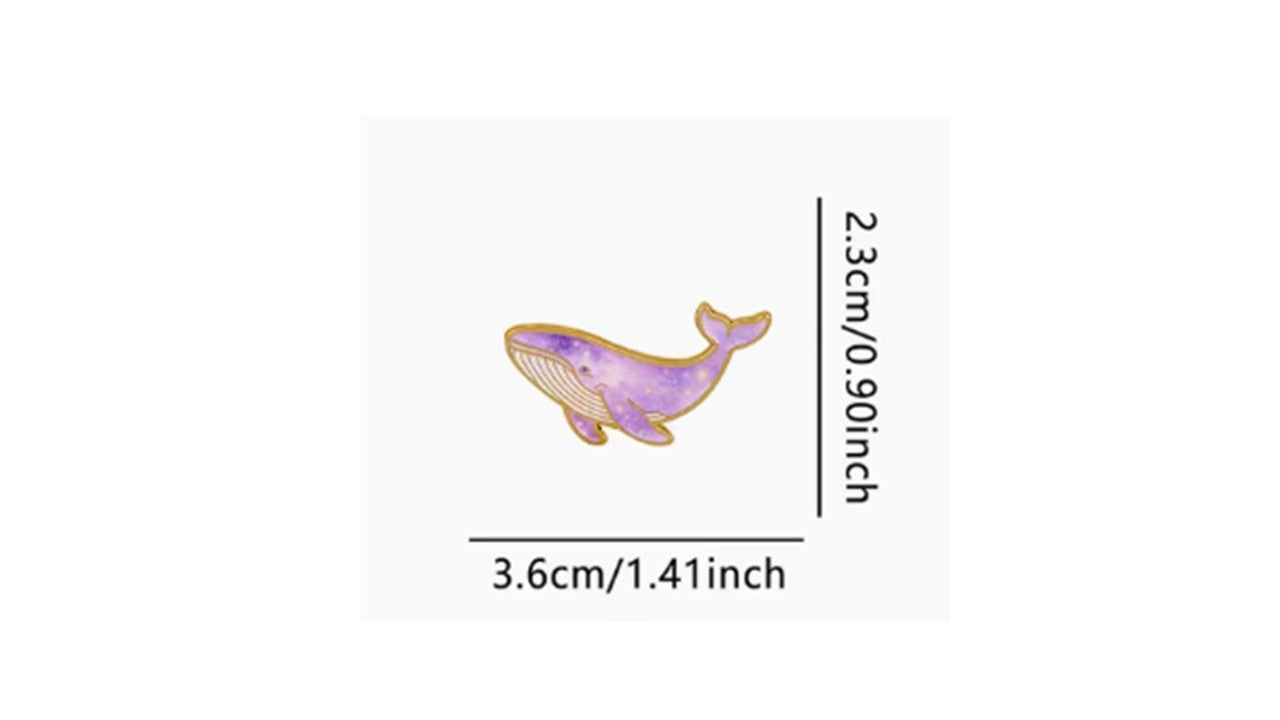 Celestial Whale Enamel Pin - Whimsical Galaxy Space Whale Lapel Pin