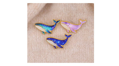 Celestial Whale Enamel Pin - Whimsical Galaxy Space Whale Lapel Pin