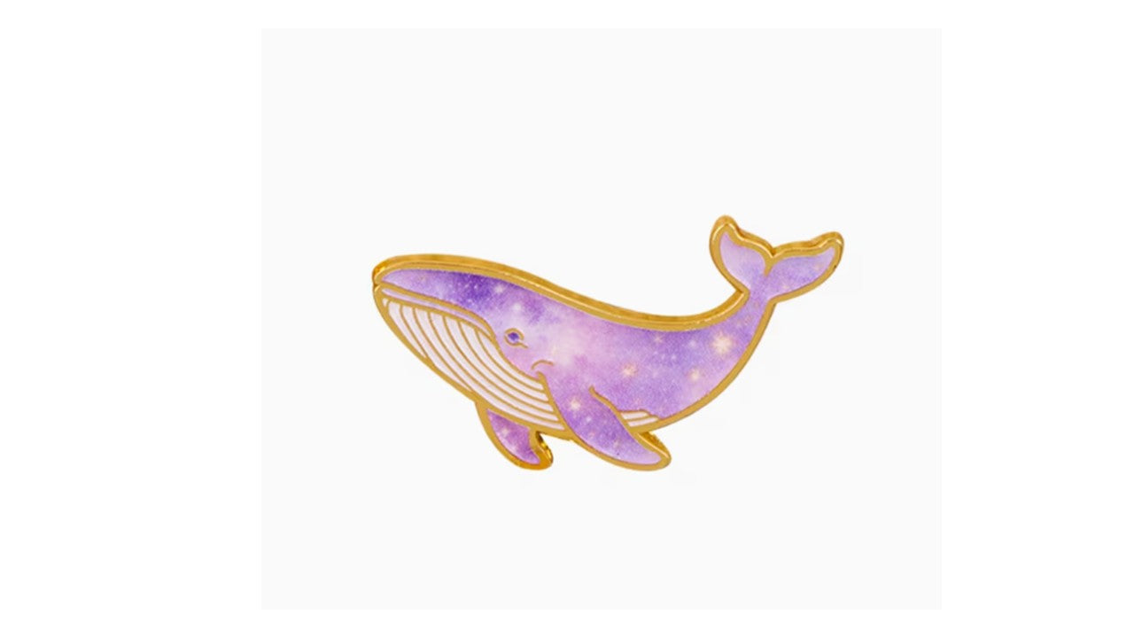 Celestial Whale Enamel Pin - Whimsical Galaxy Space Whale Lapel Pin