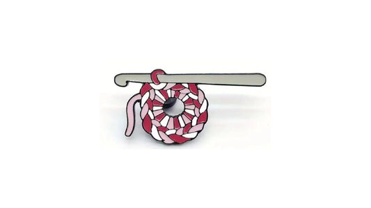 Pink Crochet Enamel Pin - Novelty•ish