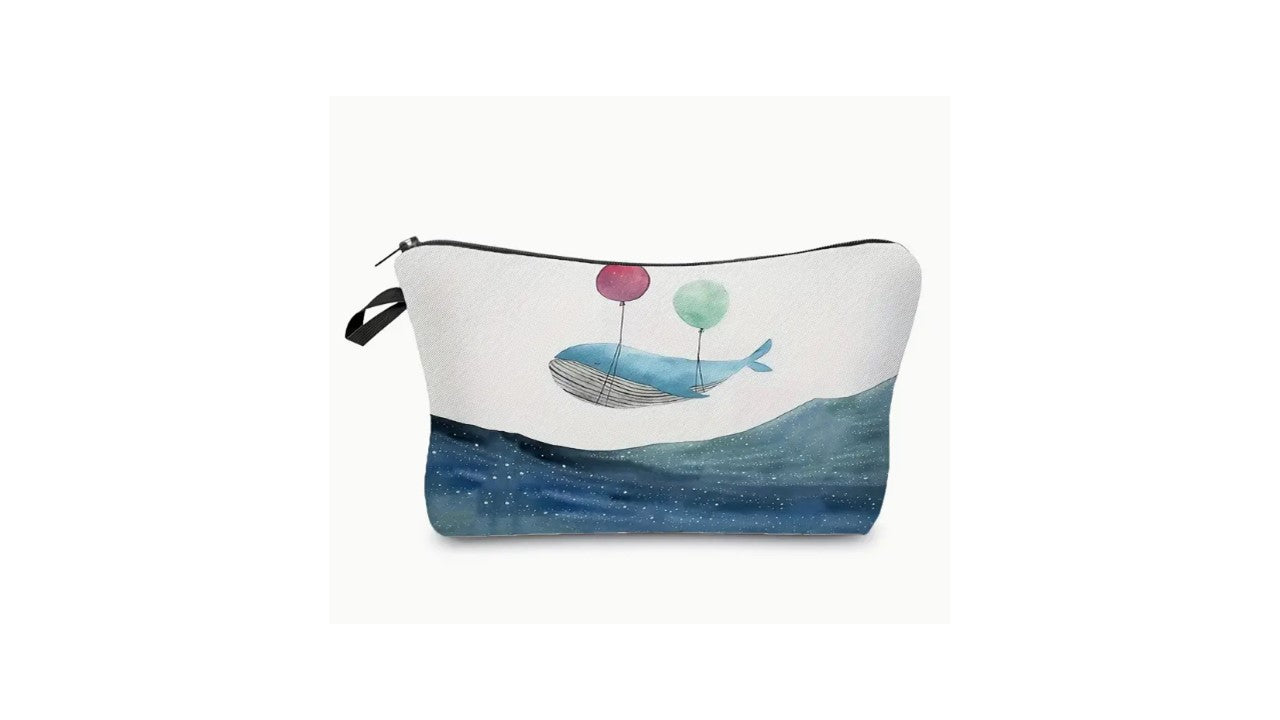 Whimsical Whale Balloon Zipper Pouch - Novelty•ish